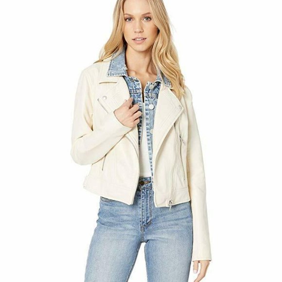 Blank NYC Jackets & Blazers - New BlankNYC Vegan Leather Jacket With Denim Insert